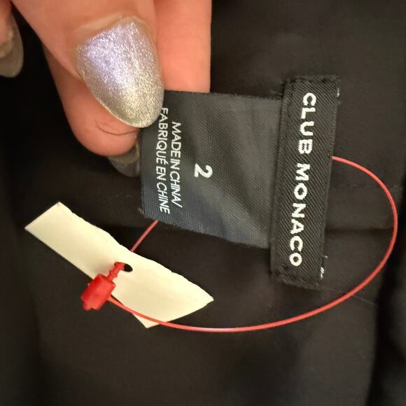 CLUB MONACO Y2K Vintage Black Silk Chiffon Pleated Babydoll Cocktail Dress Sz 2 - Picture 6 of 7